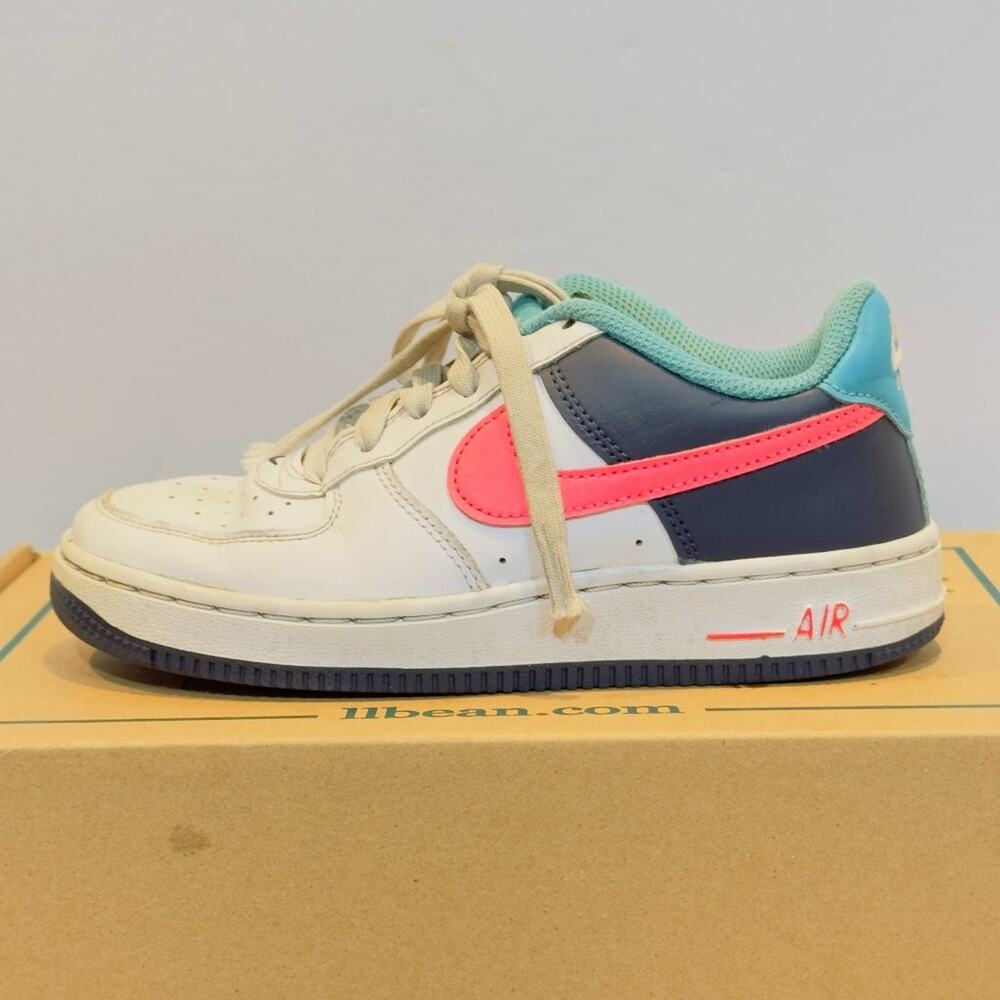 Nike Air Force 1 Youth Size 2Y Pink Blue School Athletic Sneakers Kids Daily